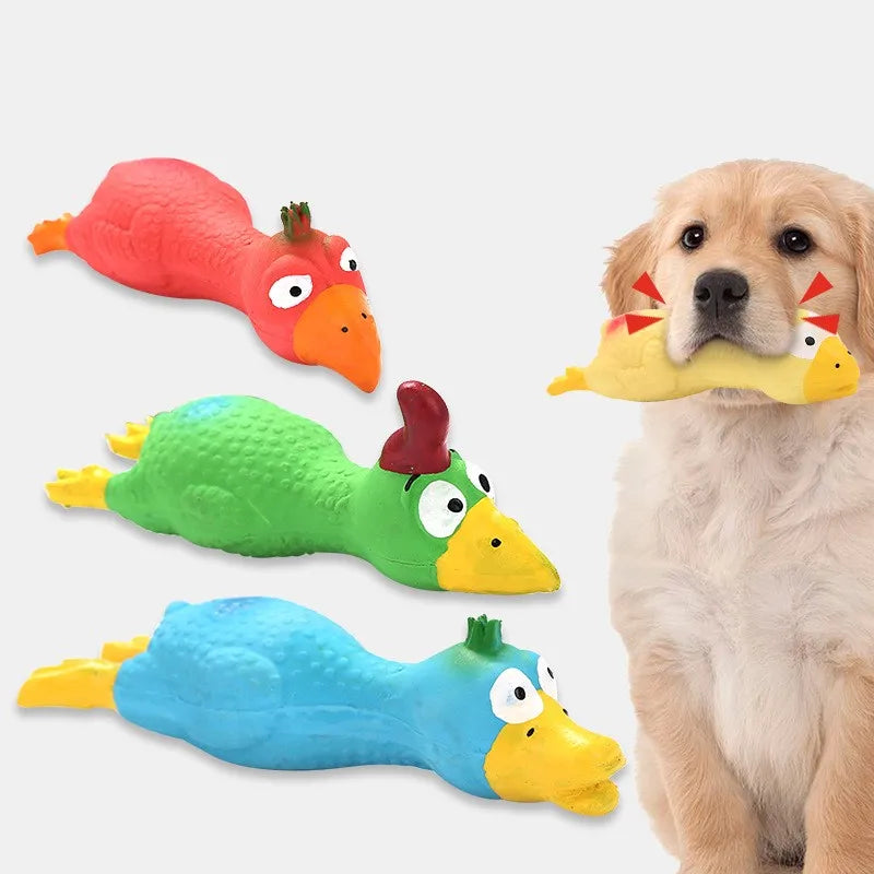 Cute Latex Chicken Shape Pet Squeak Toys Dog Cat Puppy Chew Sound Toys Simulation Screaming Chicken Creative Dog Accessories