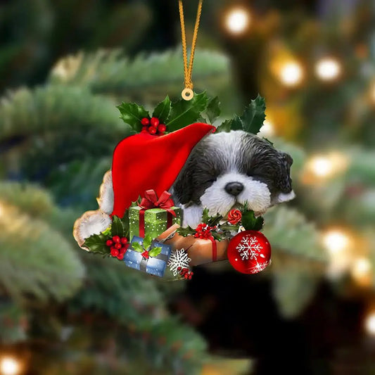 Acrylic Dog Pendant Christmas Tree Hanging Ornament Cat And Dog Xmas Car Decoration for Tree Mantel Decor