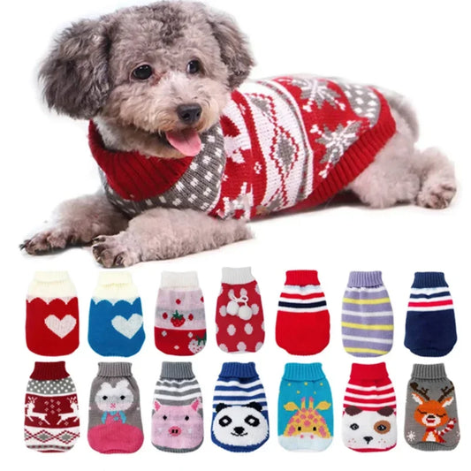 Warm Dog Clothes for Small Dog Coats Jacket Winter Clothes for Dogs Cats Clothing Chihuahua Cartoon Pet Sweater Costume Apparels