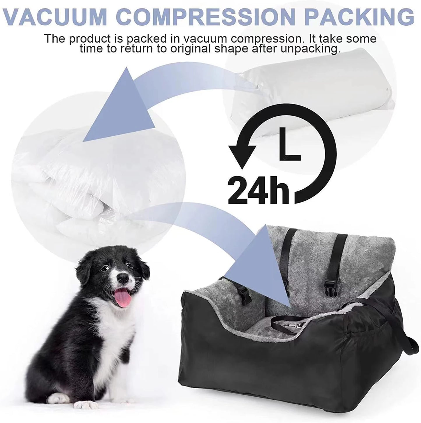 Pet Car Seat for Large Medium Dogs Washable Dog Booster Pet Car Seat Detachable Dog Bed for Car Back Seat Pet Travel Carrier Bed