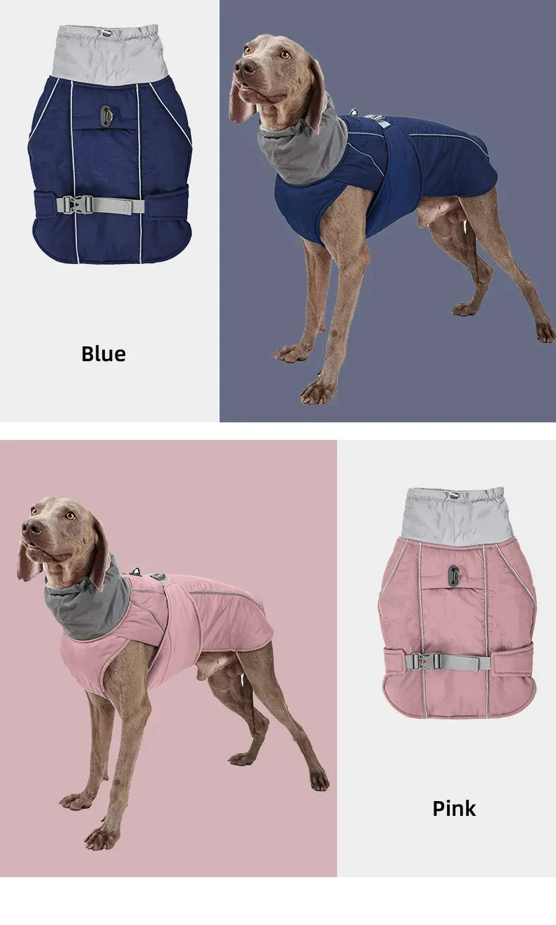 Dog Clothes Luxury Winter Jacket for Small Medium Large Dogs Waterproof Soft Padded Warm Pet Coat Safety Reflective Dog Outfit