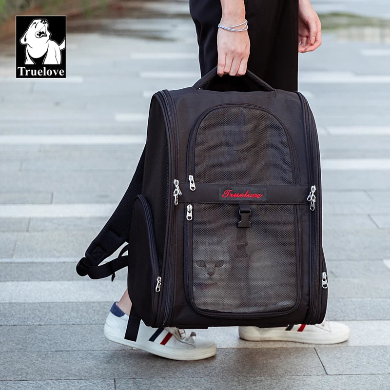 Truelove Pet Backpack Fashion Minimalist Backpack Cat Travel Luxury One Shoulder Portable Foldable Cat Pet Dog Bag TLX5971