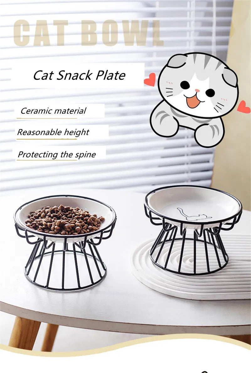 Ceramic Pet Bowl Food Water Treats for Cats Bowls Snack Plate Cat Canned Plate Pet Feeder Puppy Accessories