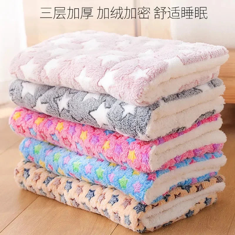 Dog Blanket Soft Cute Pet Cat Blanket Dog Cat Bed Mat Warm Fleece Design Pet Puppy Bed Sofa Pet Product Cushion Cover Towel