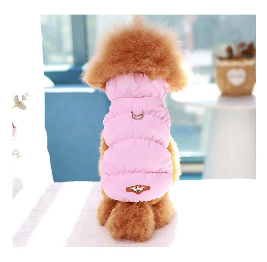 Dogs and Cats Warm Jacket with Double Buckle Design Pet Vest Hoodie Dress Winter Clothing Outfit 8 Colours