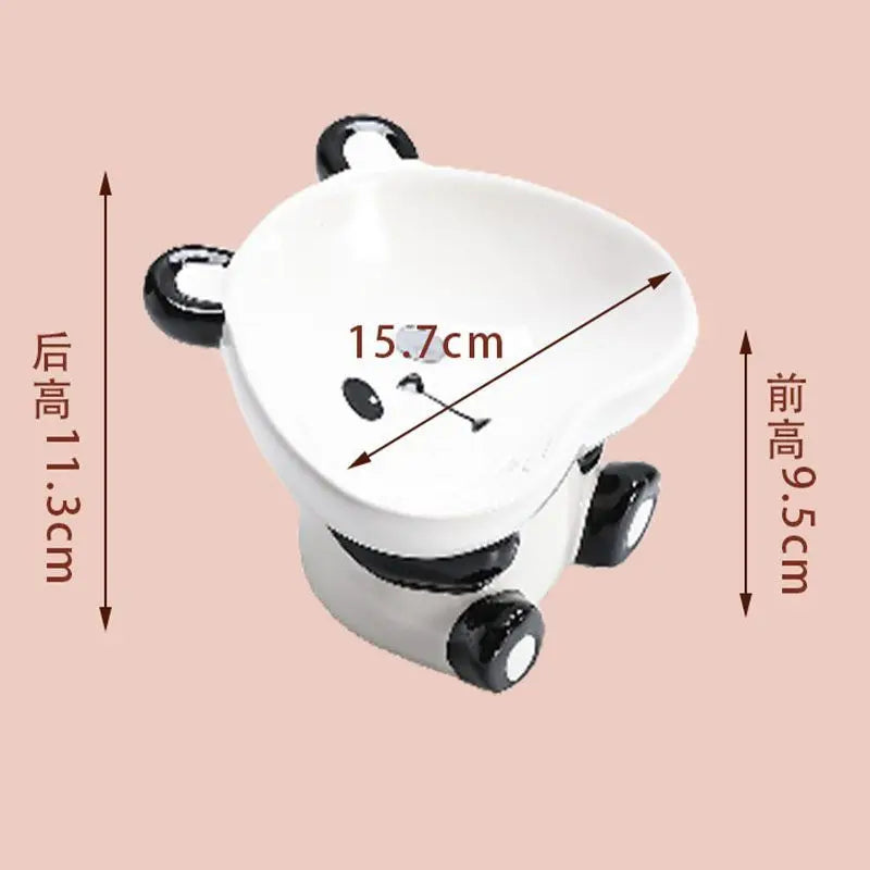 Cute Cartoon Animal Series Ceramic Cat Bowl High Foot Food Bowl Neck Protection Eating Cat Drinking Water Dog Rice Bowl