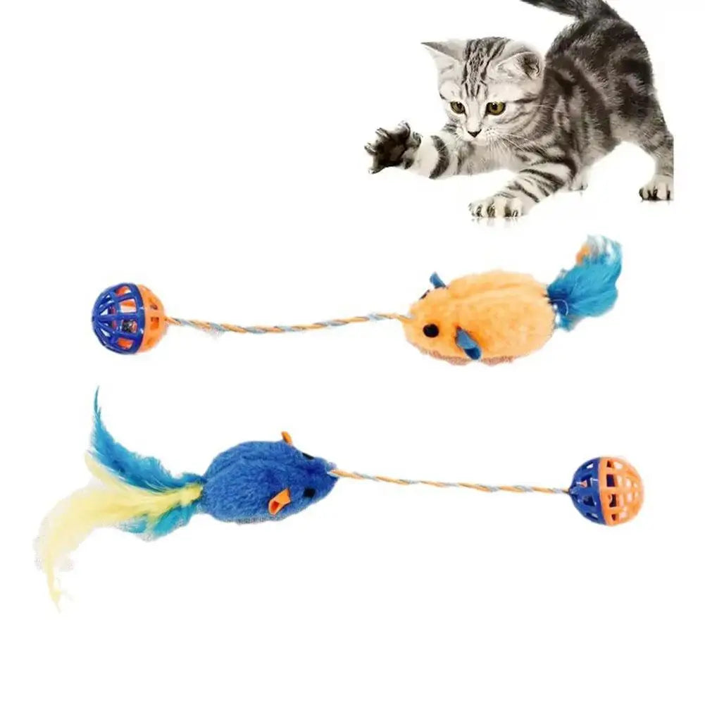 Cat Toy Plastic Bell Plush Mouse Cat Ball Comfortable Interactive Toy Pet Cat Chewing Supplies