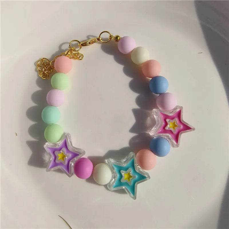 Colorful Pet Jewelry Cat Collar Cute Dog Necklace Pet Pearl Collar Flower Shape Dog Grooming Accessories