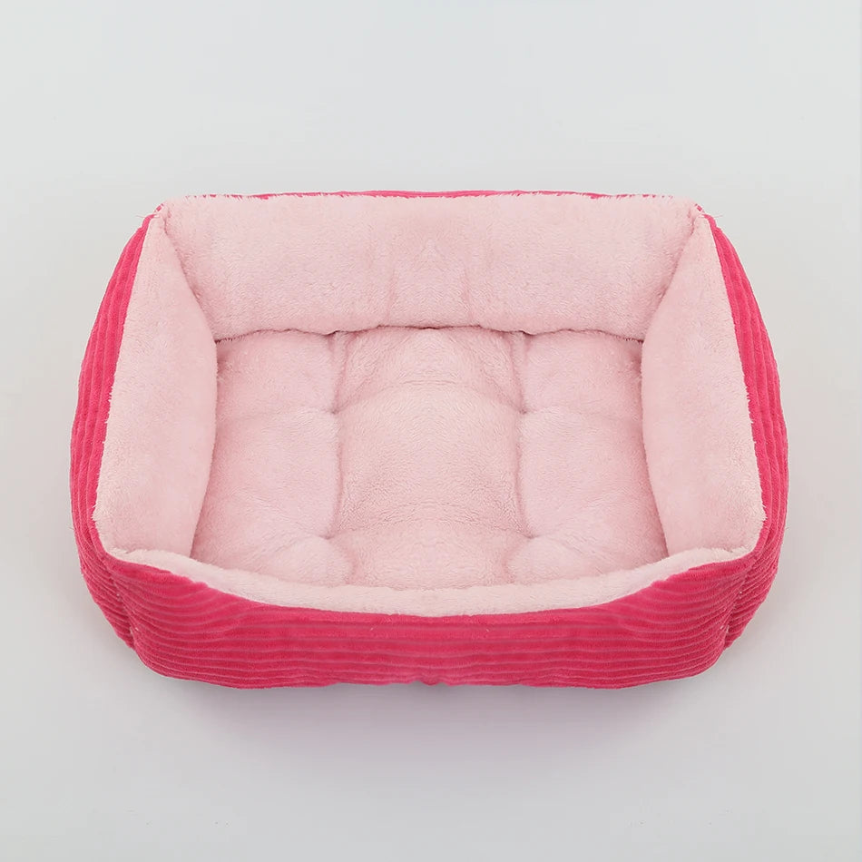 Bed for Dog Pet Square Plush Kennel Medium Small Dog Sofa Bed Cushion Pet Calming Dog Bed House Pet Supplies Accessories