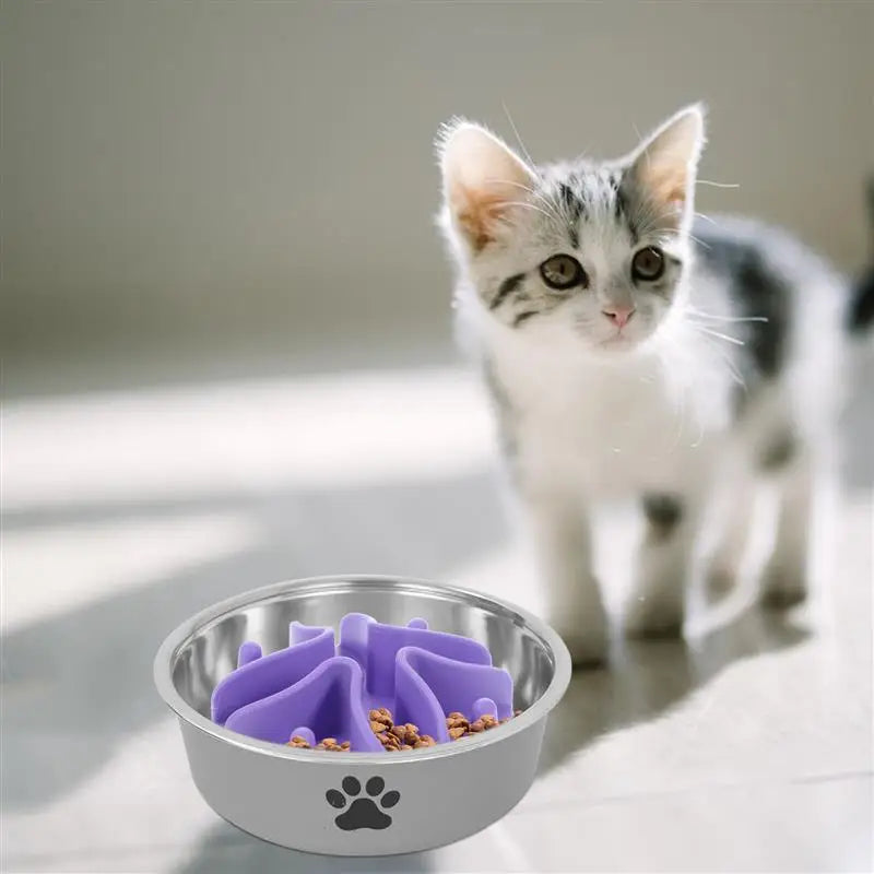 Slow Feeder Puzzle Cat Bowl Insert Cartoon Household Feeding Silica Gel Pet Food Slow Feeder Bowl For Medium Small Dogs Puppy