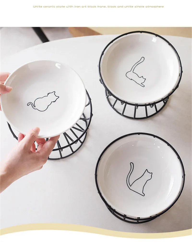 Ceramic Pet Bowl Food Water Treats for Cats Bowls Snack Plate Cat Canned Plate Pet Feeder Puppy Accessories