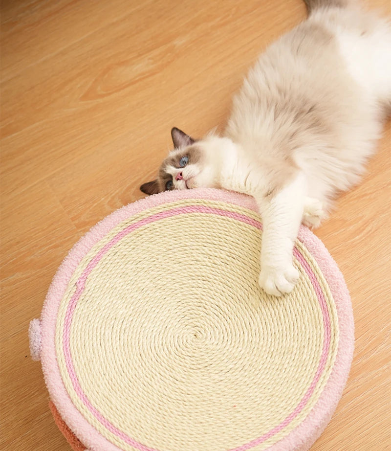 Cat Scratcher 2 In 1 Cat Anti Scratch Bed Cute Shape Cat Scratching Bed Round Cat Scratch Protection Paw Toy Gatos Accesorios