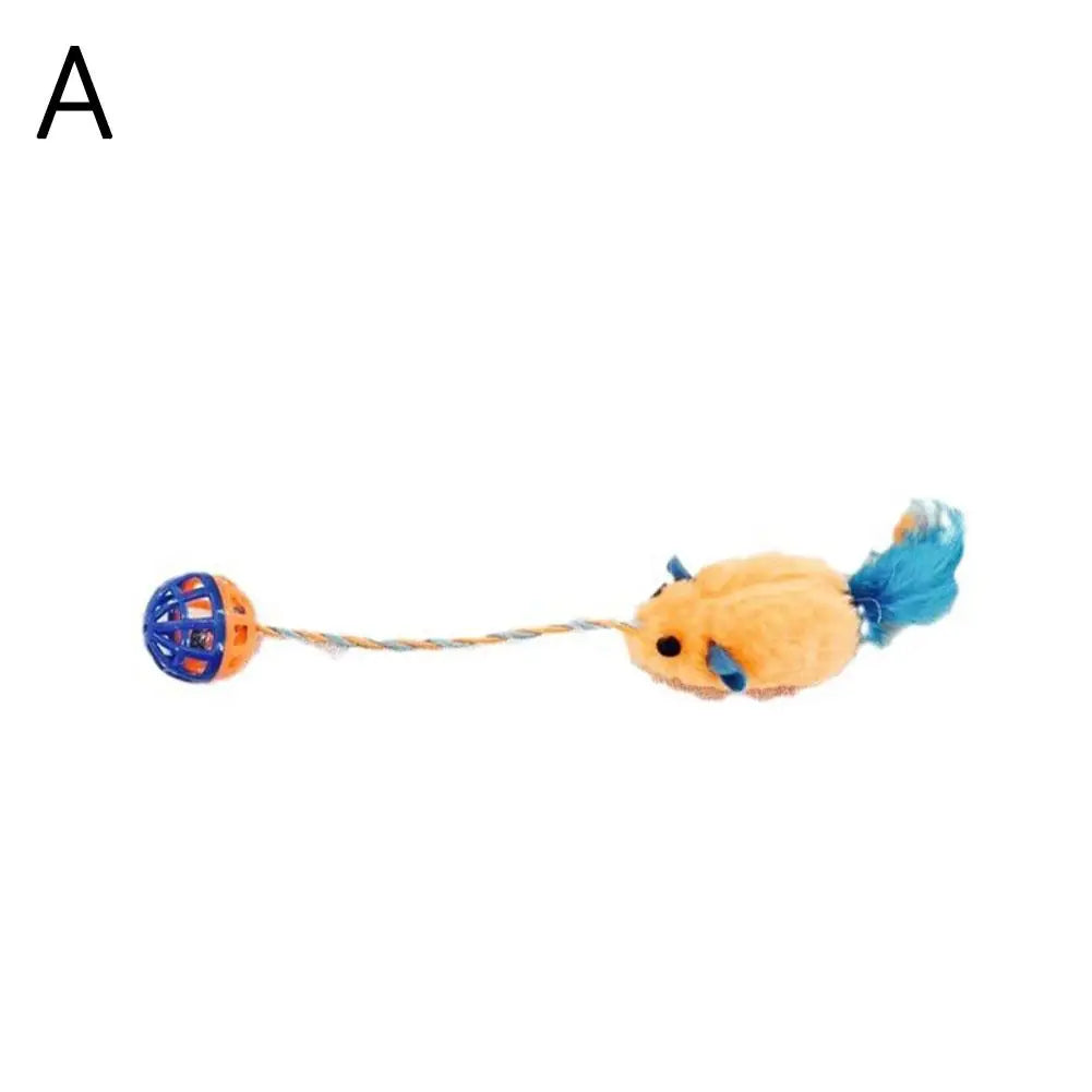 Cat Toy Plastic Bell Plush Mouse Cat Ball Comfortable Interactive Toy Pet Cat Chewing Supplies