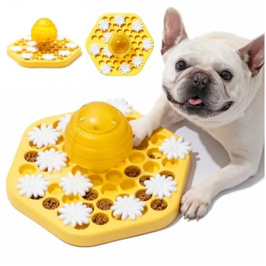 Mewoofun Honeycomb Shaped Interactive Dog Puzzle Toys Slow Feeder Training Game Food Dispenser Slow Eating Pet Dogs Toy