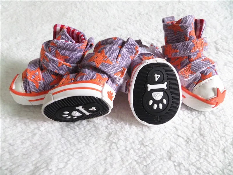 Hot sale pet dog shoes cute stars puppy boot outdoor Casual canvas Sneakers Teddy small dogs shoes ZL248