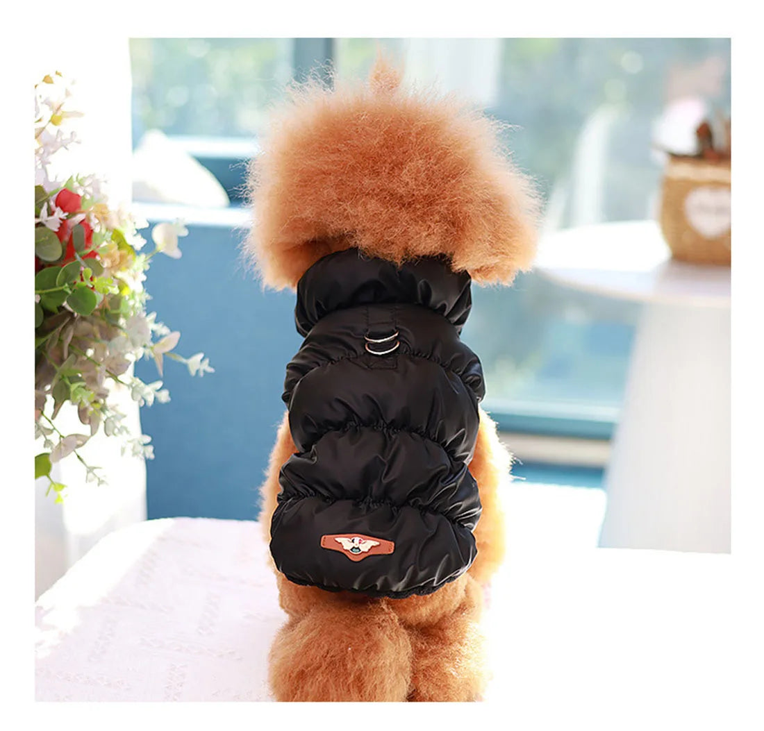 Dogs and Cats Warm Jacket with Double Buckle Design Pet Vest Hoodie Dress Winter Clothing Outfit 8 Colours