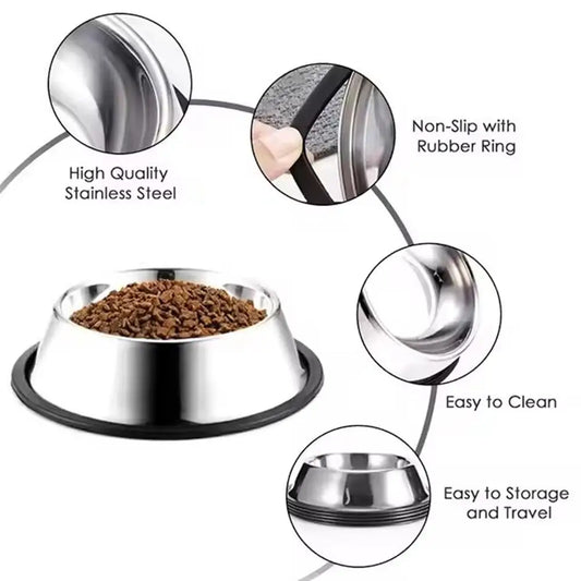 Large Capacity Bowl Stainless Steel Pet Feeding Dog And Bowl Drinking Metal Bowl And Bowl Cheap Feeder Food N5r6