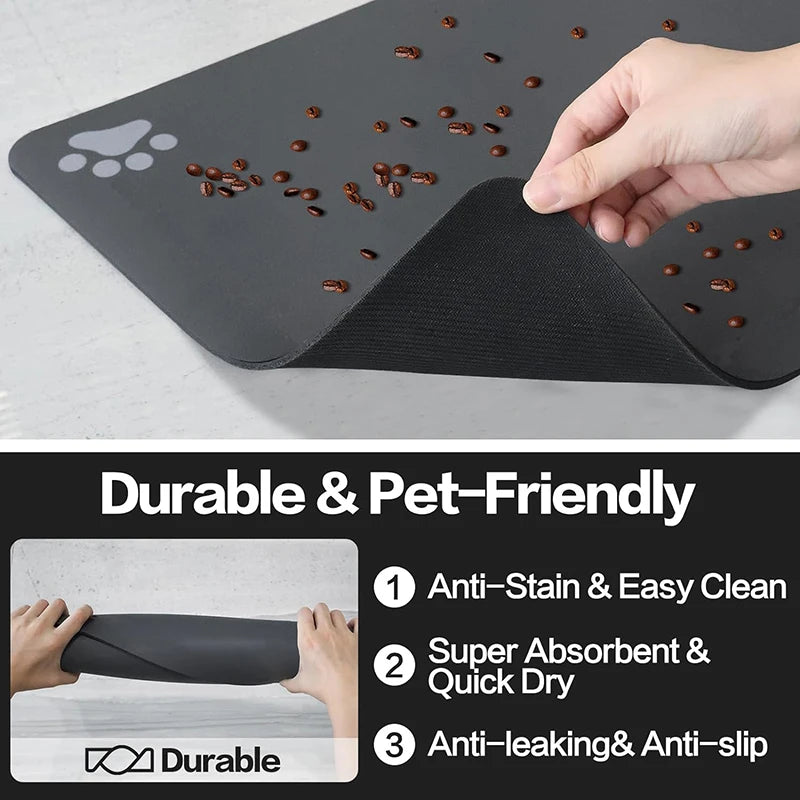 Pet Placemat No Stains Quick Dry Absorbent Dog Food bowl Mat Cat Feed Mat Cat Dog Drinking Feeding Placemat Pet Feeder Pads