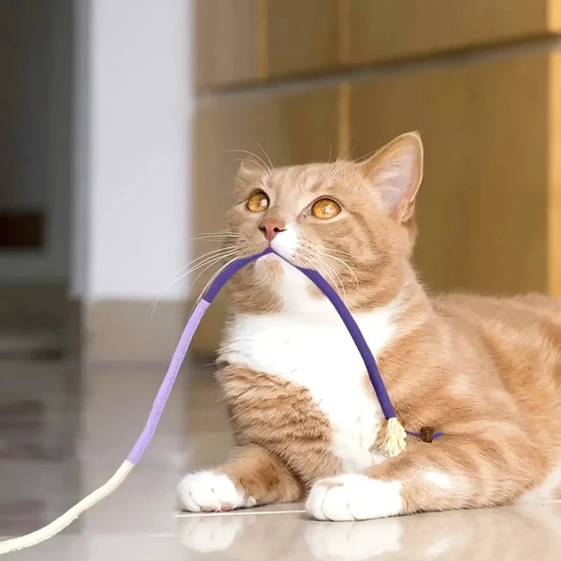 Cat Toys Silvervine Cat Teaser Toy Interactive Molar Cotton Rope Toys Clean Mouth Kitten Play Toy Cat Toys Silvervine Cat Teaser