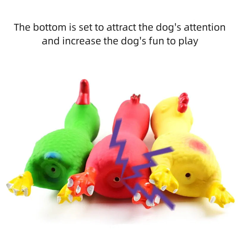 Cute Latex Chicken Shape Pet Squeak Toys Dog Cat Puppy Chew Sound Toys Simulation Screaming Chicken Creative Dog Accessories