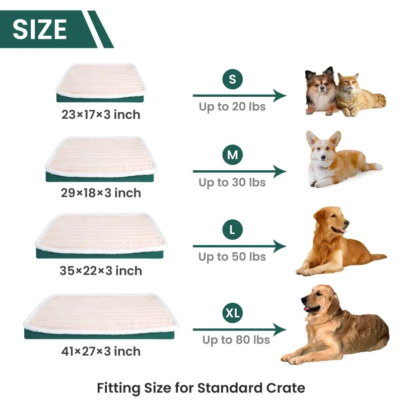 Short Plush Dog Bed with Non-slip Bottom Orthopedic Foam Dog Bed Removable Cover for Large Medium Small Dogs Machine Washable