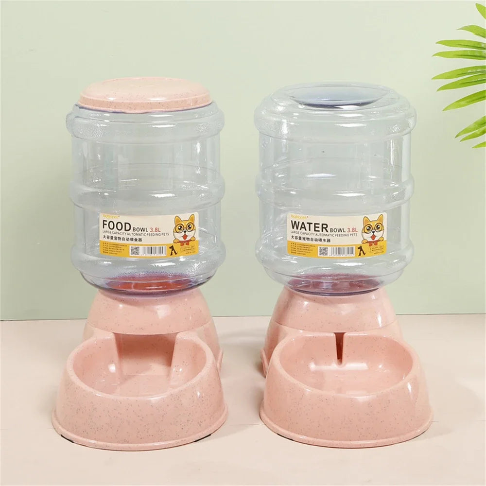 3.8L Dog Automatic Feeders Plastic Water Bottle Cat Bowl Feeding and Drinking Dog Water Dispenser Pet Feeding Bowl Pet Supplies