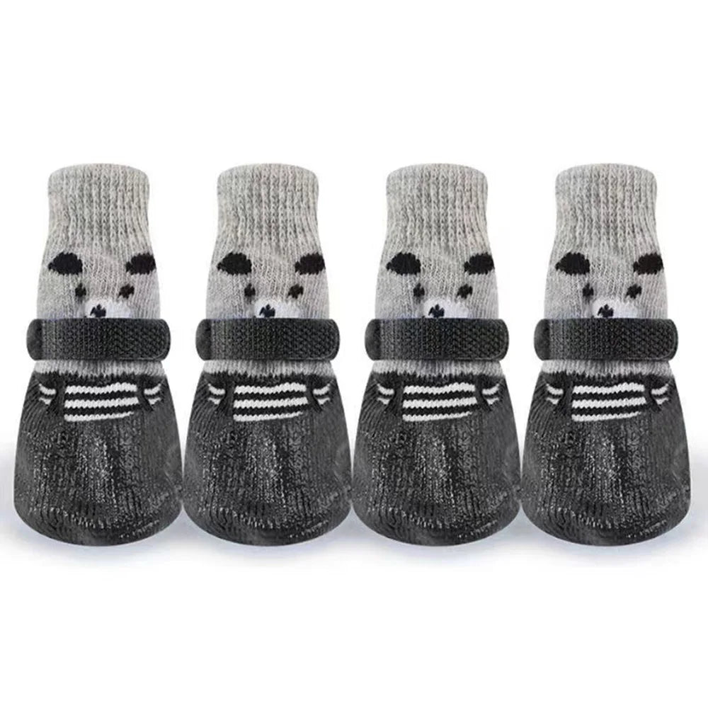 Dog Socks Warm Knit Socks for Cats and Dogs Waterproof Cat Shoes Scratch-proof Foot Covers Anti Scald Feet Pet Socks Teddy