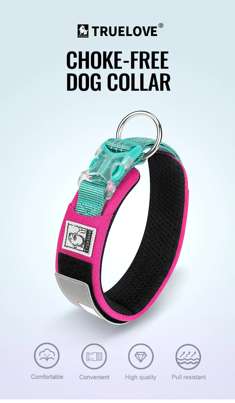 Truelove Pet Collar Reflective Multifunctional Dog Collar DuPont Soft Breathable Adjustable for Large Dogs TLC5611