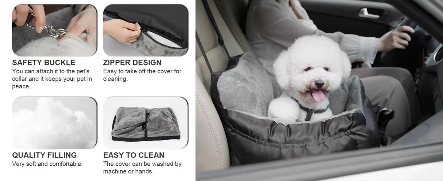 Pet Car Seat for Large Medium Dogs Washable Dog Booster Pet Car Seat Detachable Dog Bed for Car Back Seat Pet Travel Carrier Bed