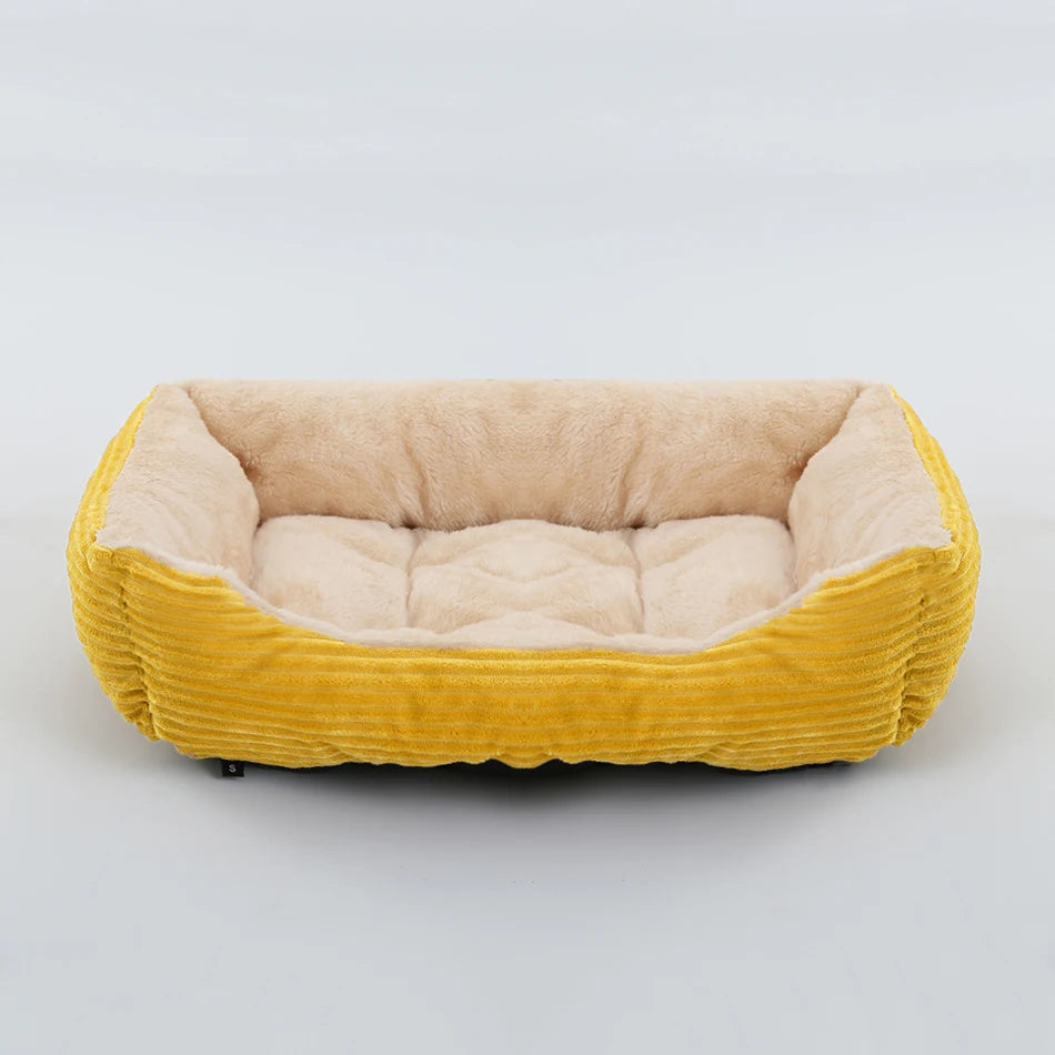 Bed for Dog Pet Square Plush Kennel Medium Small Dog Sofa Bed Cushion Pet Calming Dog Bed House Pet Supplies Accessories