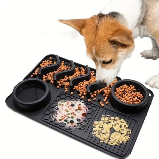 Dog Feeding Mat Pet Slow Food Mat Lick Mat With Suction Cups For Dog And Cat Pet Supplies Anti-choking and anti-suffocation bowl