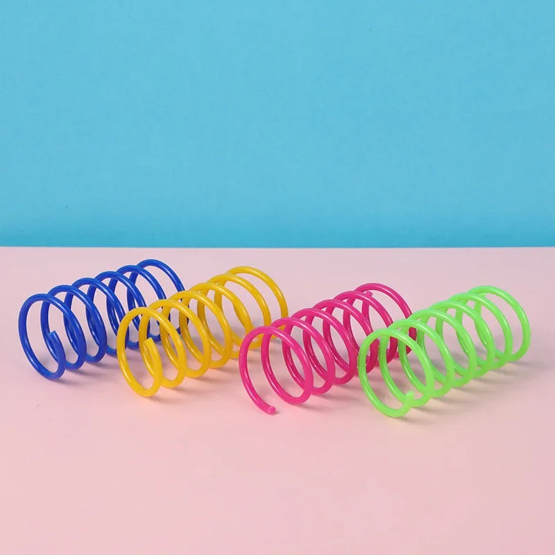 4/8pcs Pet Toys Colorful Cat Coil Toy Durable Plastic Spiral Spring Cat Toy Interactive Toy Activity Cats Hunting Exercise