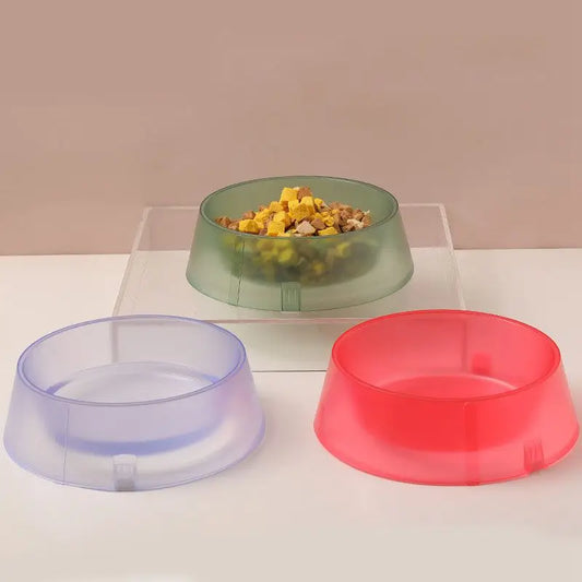 Pet Dog Food Bowl Cat Water Feeding Bowl Durable Thicken Translucent PP Plastic Feeder Bowls for Small Medium Dog Puppy Products