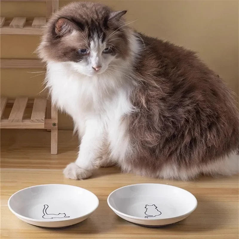 Ceramic Pet Bowl Food Water Treats for Cats Bowls Snack Plate Cat Canned Plate Pet Feeder Puppy Accessories