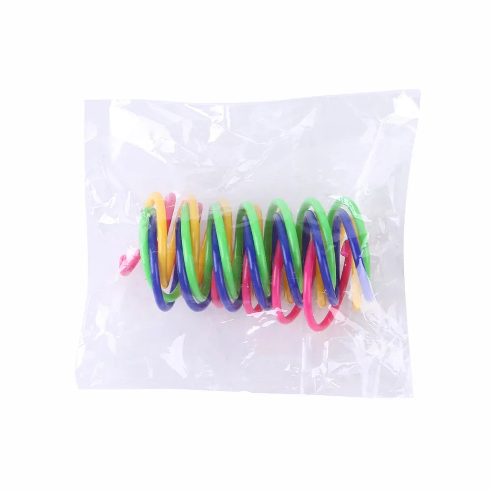 4/8pcs Pet Toys Colorful Cat Coil Toy Durable Plastic Spiral Spring Cat Toy Interactive Toy Activity Cats Hunting Exercise