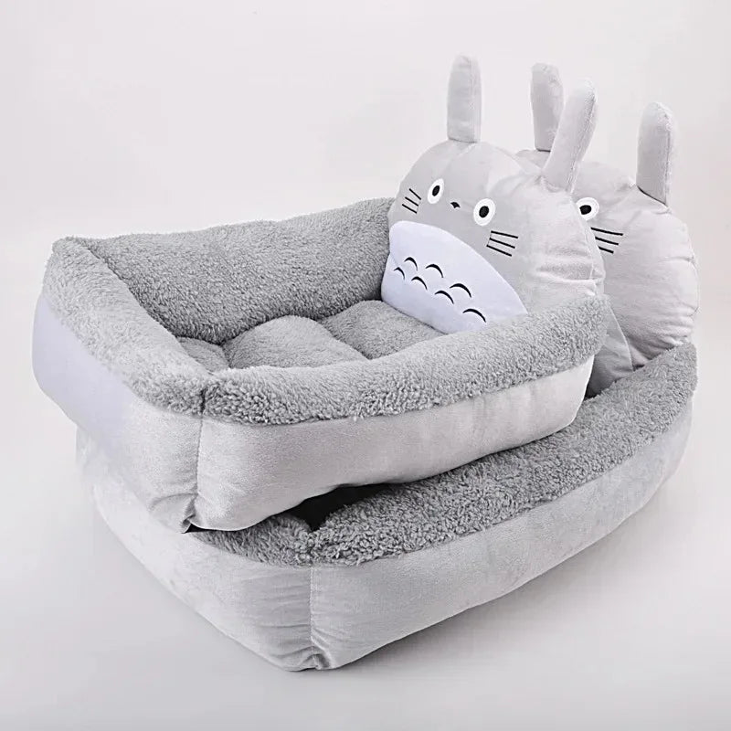 Dog Beds Cartoon Pet Bed Baskets Supplies Puppy Cushions Cats Medium Pets Products Cats Big Cushion Puppy Blanket Accessories