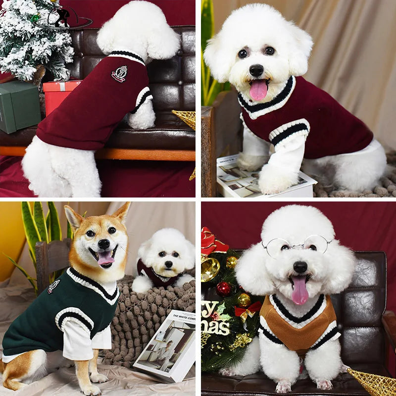 Cat Dog Sweater Pullover Winter Pet Clothes for Small Dogs Cat Vest Puppy Jacket Pet Cat Clothing Kitty