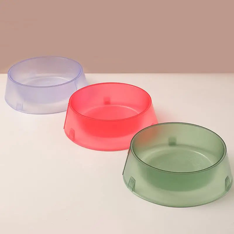 Pet Dog Food Bowl Cat Water Feeding Bowl Durable Thicken Translucent PP Plastic Feeder Bowls for Small Medium Dog Puppy Products