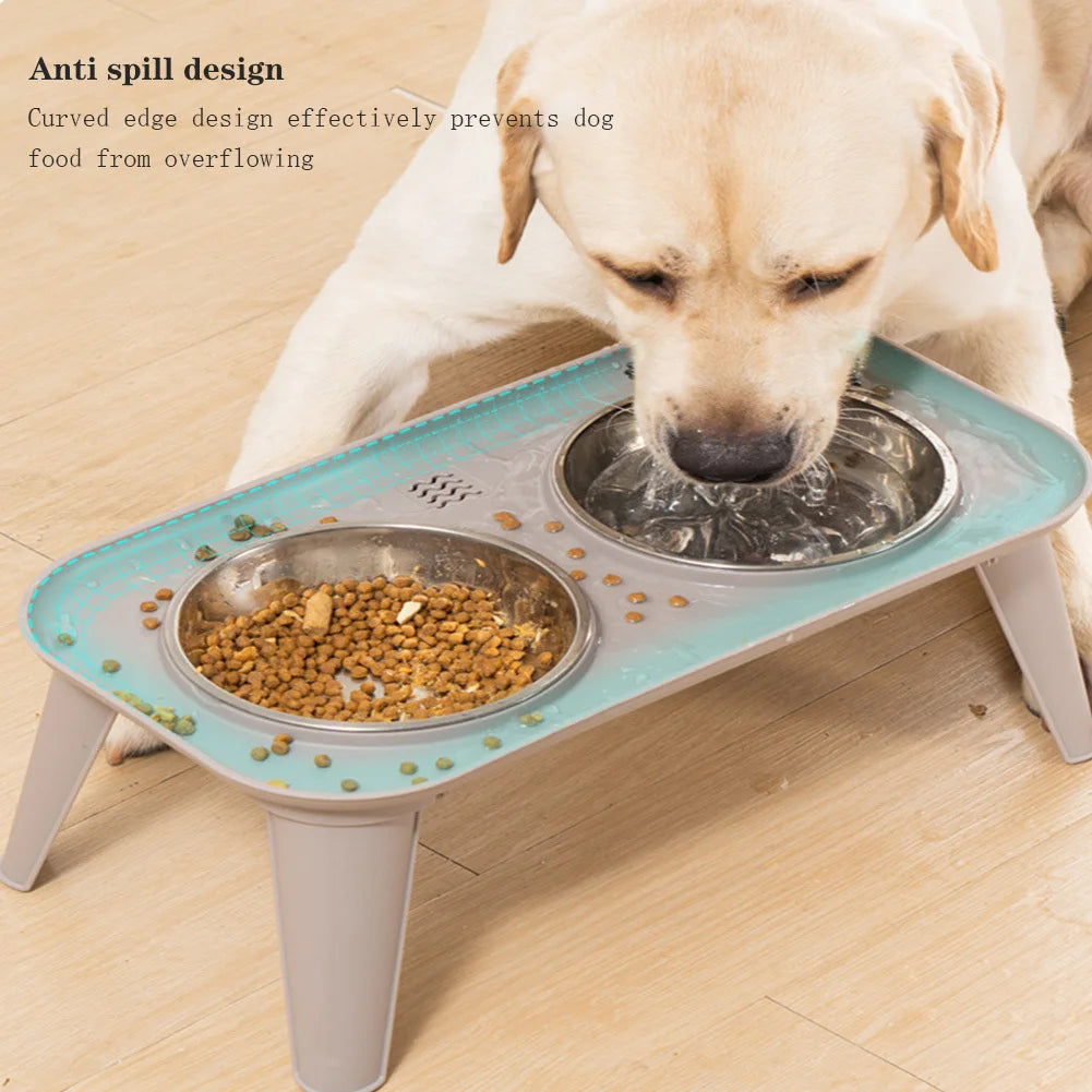 Elevated Dog Bowls Feeder Detachable Raised Dog Bowls With Stainless Steel Dog Food Water Bowl Non-Slip Dog Bowl For Dogs Cats