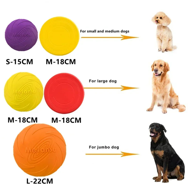 15/18/22cm Pet Dog Flying Disk Toy Silicone Dog Toy Dog Game Flying Discs Resistant Chew Puppy Training Interactive Pet Supplies