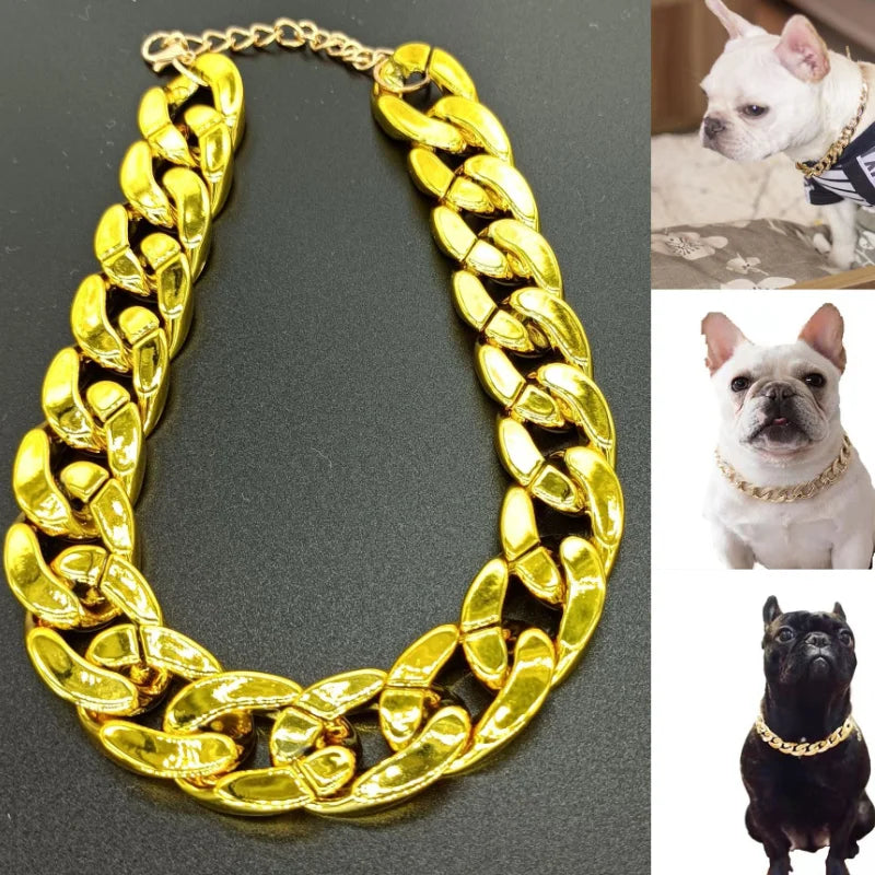 Small Dog Snack Chain Teddy French Bulldog Necklace Silvery/Golden Pet Accessories Dogs Collar Small Dog Collar Accessories