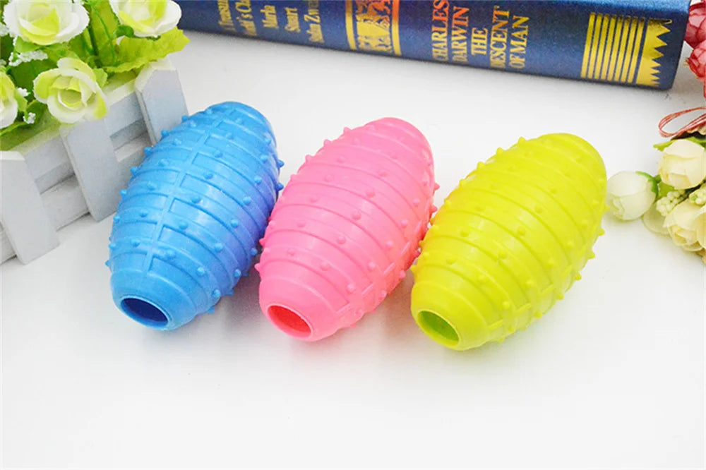 1PC Pet Toys For Small Dogs Rubber Resistance To Bite Dog Toy Teeth Cleaning Chew Training Toys Pet Supplies Random Color