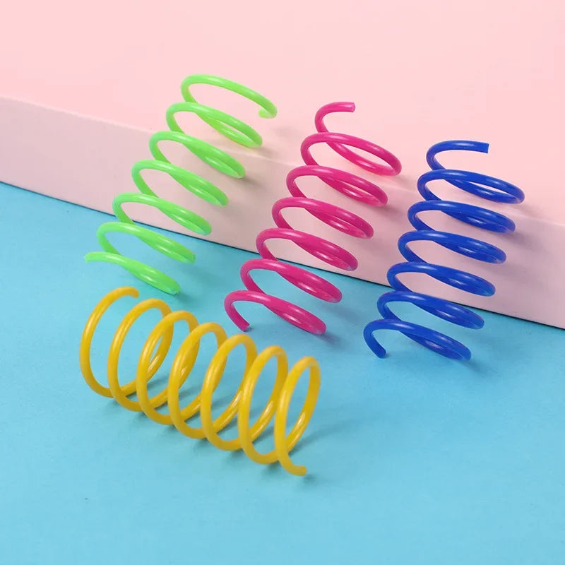 4/8pcs Pet Toys Colorful Cat Coil Toy Durable Plastic Spiral Spring Cat Toy Interactive Toy Activity Cats Hunting Exercise