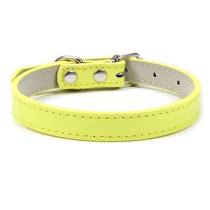 1 Piece Adjustable PU Leather Collar for Cats or Dogs