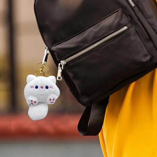 Squeaky Cat Plush Pendant Cat Kitten Plush Doll Pendant Lovely Animal Stuffed Doll Plush Toy Keychain With Sound For Backpack