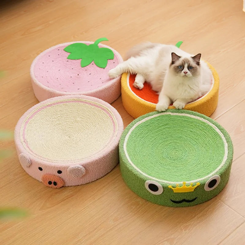 Cat Scratcher 2 In 1 Cat Anti Scratch Bed Cute Shape Cat Scratching Bed Round Cat Scratch Protection Paw Toy Gatos Accesorios