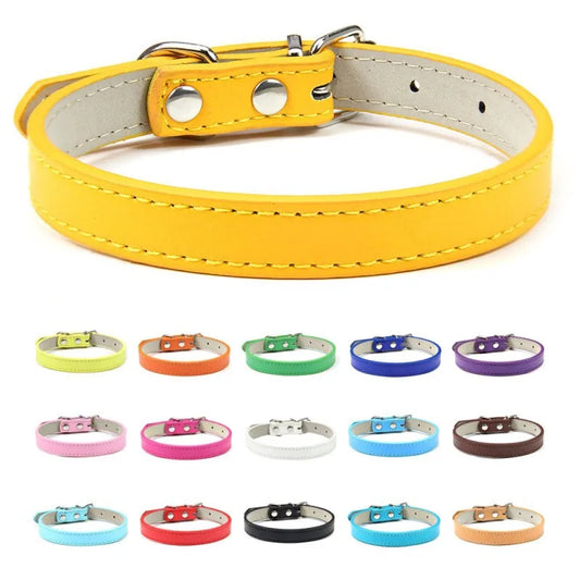 1 Piece Adjustable PU Leather Collar for Cats or Dogs