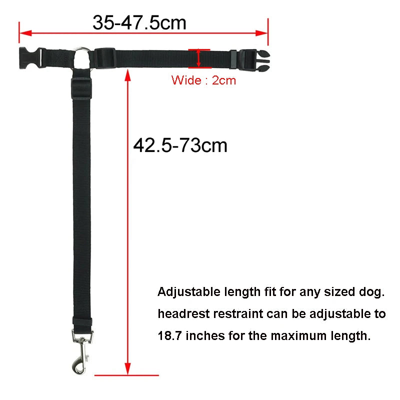 Nylon Safety Belt for Dogs Solid Color Two-in-one Pet Car Seat Belt Leash Adjustable Dog Harness Collar Products Pet Accessories