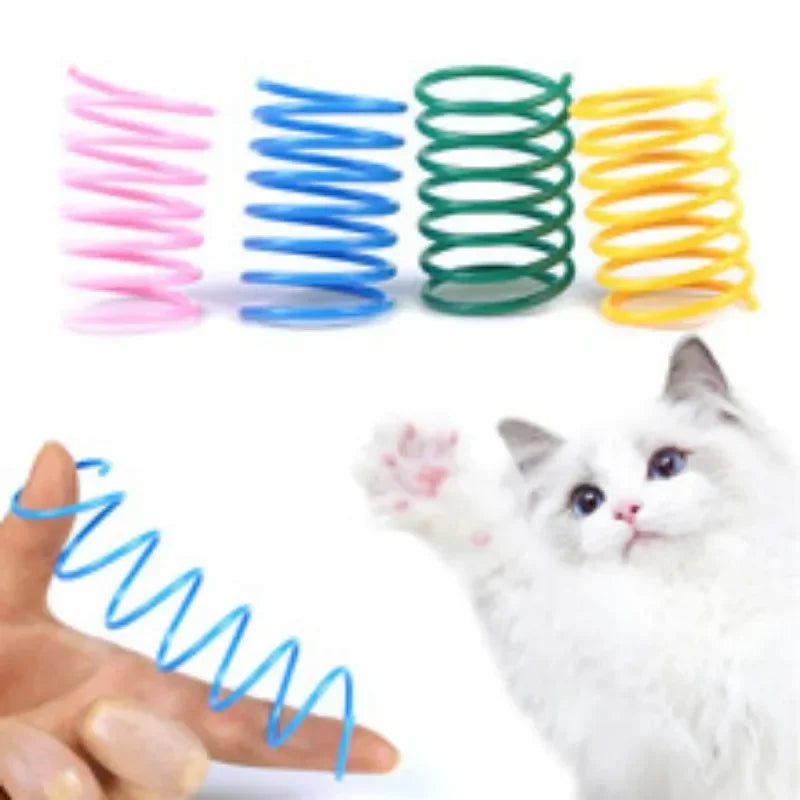 4/8pcs Pet Toys Colorful Cat Coil Toy Durable Plastic Spiral Spring Cat Toy Interactive Toy Activity Cats Hunting Exercise