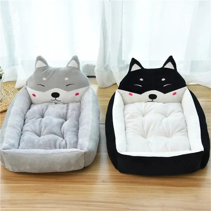 Dog Beds Cartoon Pet Bed Baskets Supplies Puppy Cushions Cats Medium Pets Products Cats Big Cushion Puppy Blanket Accessories